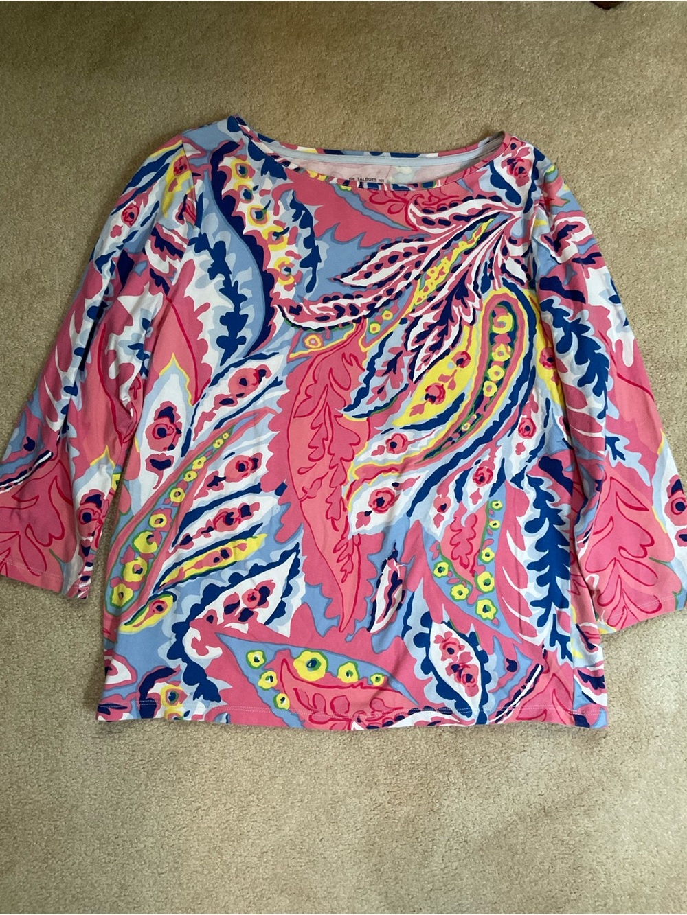 Talbots bundle pineapple floral Bright Floral Paisley Tops Set 20”by 22” cotton - Picture 3 of 8